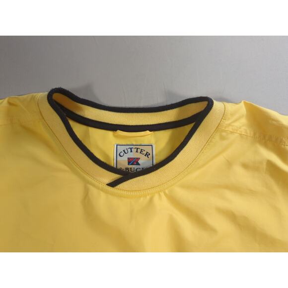 Y2K Cutter Buck CNBC Pullover Windbreaker Mens L Yellow ClimaGuard Jacket Logo - Picture 5 of 16